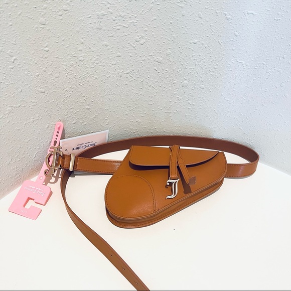 Juicy Couture Saddle Small Fanny Pack Belt Bag/Cognac/Sz:L-XL/NWT - Picture 3 of 10